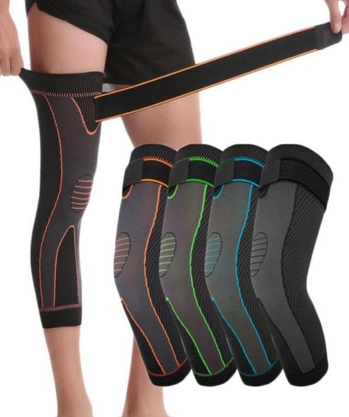 

elbow knee pads aolikes basketball compression sleeve long support protector with bandage leg warmer sports brace cycling fitnes1231162, Black;gray