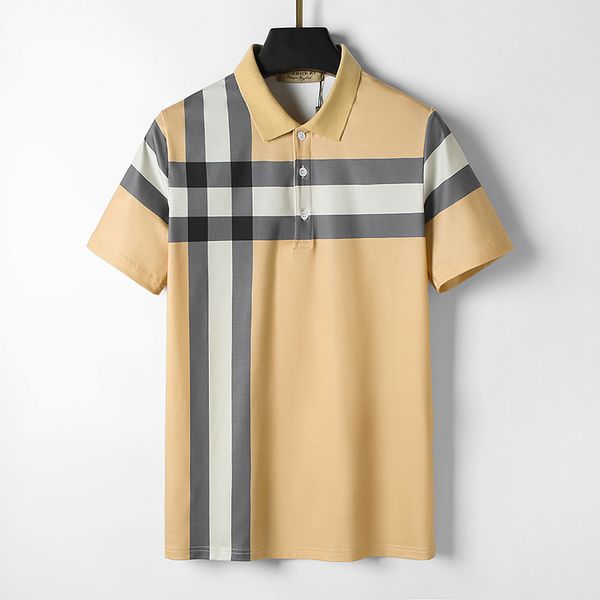 

designer men's polo shirt threaded lapel short sleeve casual brand embroidery pure cotton brand pure cotton high street business fashio, White;black