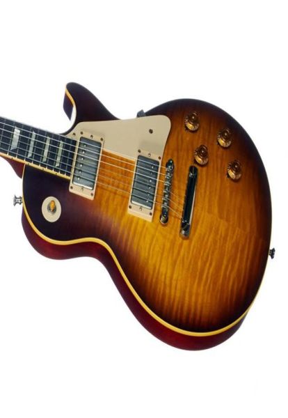 

joe perry 1959 faded tobacco sunburst flame maple electric guitar mahogany body cream body binding tuilp tuners china oem c4999272