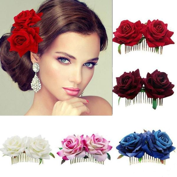 

wedding hair pins roses flower bridal combs wedding fascinators forehead pieces headband headpiece hair pins accessories prom hair accessori