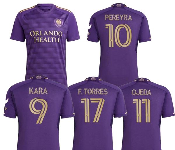 

orlando city 2023 soccer jerseys customized 9 kara 10 pereyra 11 ojeda 17 f.torres custom training football wear, Black;yellow