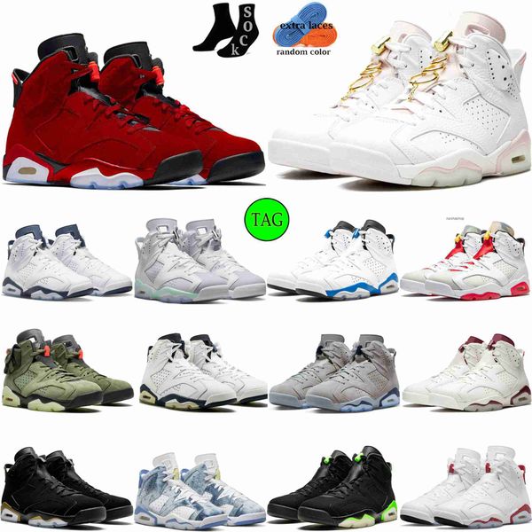 

men women 6s basketball shoes jumpman 6 unc white midnight navy british khaki olive bordeaux bred 0lympic foam mens trainers sports sneakers, Black