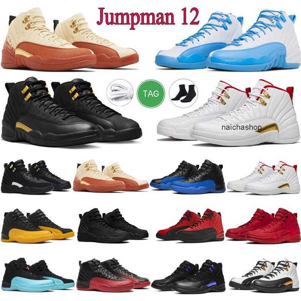 

designer jumpman 12s basketball shoes 12 mens utility reverse flu game shoe dark university blue nylon cherry trainers sports walking sneake, Black