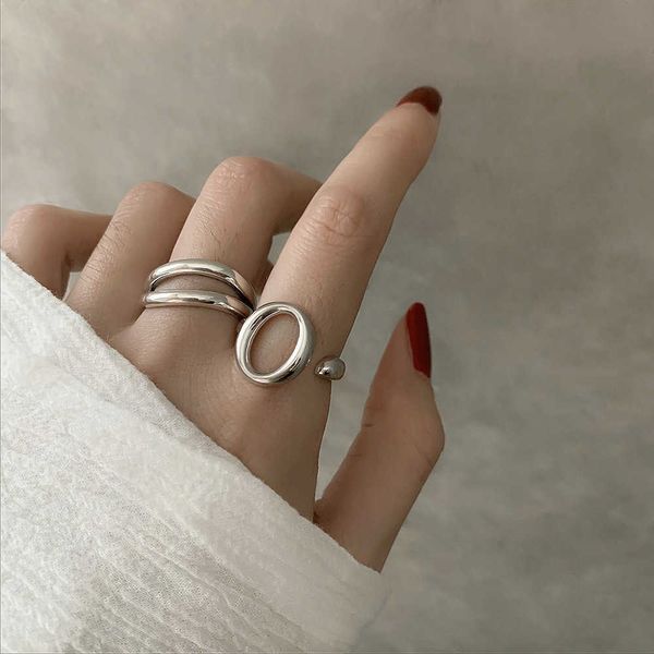 

band rings s925 sterling silver rings for women fashion simplicity resizable geometry multilayer party ring jewelry accessories wholesale g2