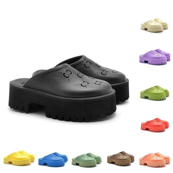 

rubber desinger sandals house slipper for womens perforated g platform shoe slip-on clogs foam slides men wedge sandal cream beige beach men, Black