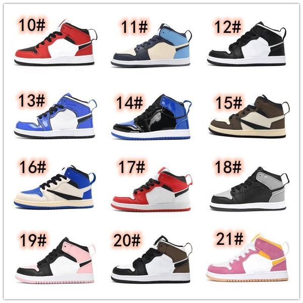 

kids shoe children boys basketball black mid sneaker chicago designer blue trainers baby kid youth infants sports athletic shoes 1s