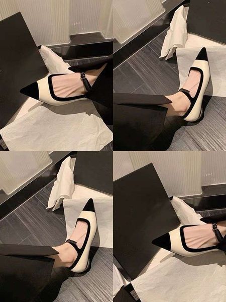 

dress s small fragrance designer high heel s women's new flat s pointed toe color contrast light cut slim cut mary single