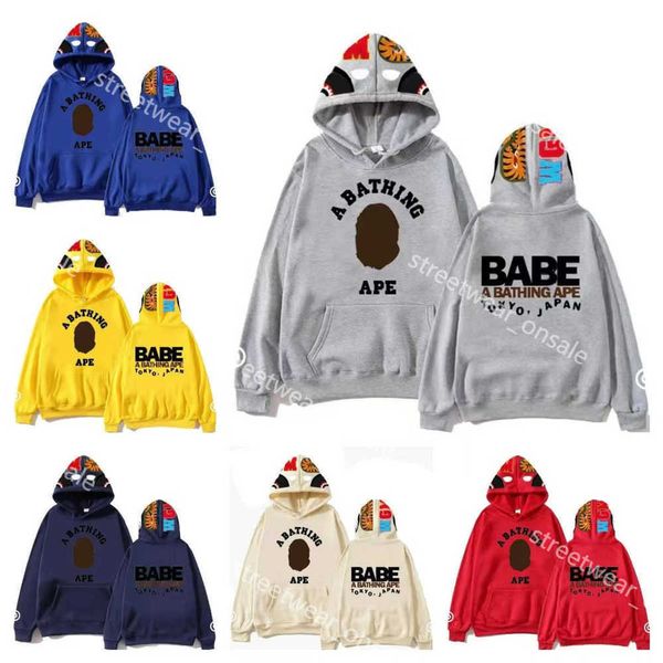 

ape designer babe hoodie men shark pullover letter print long sleeve jumper with pocket mens womens clothing d033, Black