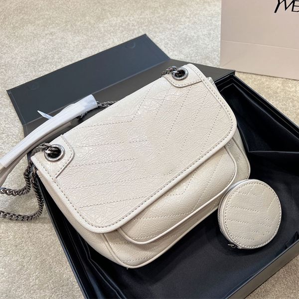 

women's leather crossbody bag lolo original cowhide flap mailman bag oil wax leather pleated chain designer bag 2023 classic handbag