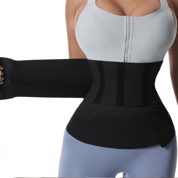 

womens shapers waist bandage wrap trimmer belt trainer body shapewear tummy woman flat belly slimming gain postpartum sheath corset 230327, Black;white