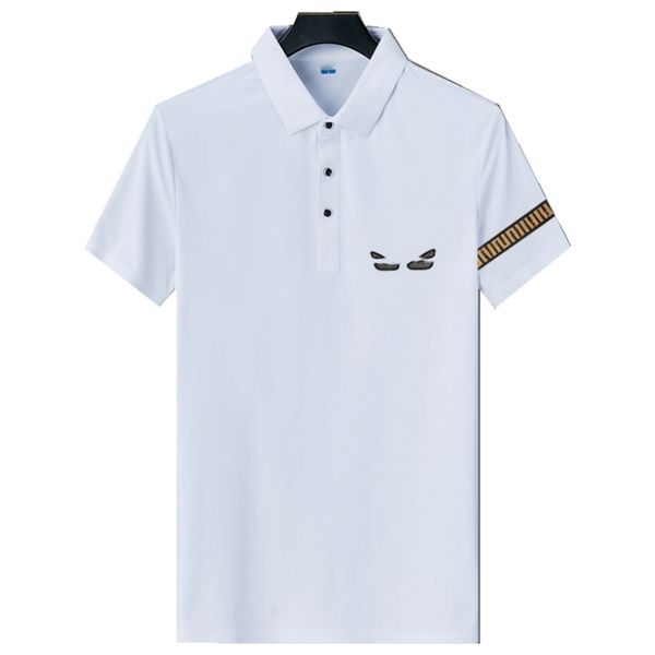 

fashion men polo shirt t thirts casual classic breathable short sleeve shirt covered with letters logo print red dark blue various colors st, White;black