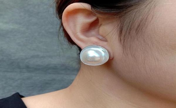 

backs earrings natural white mabe 925 silver clip for women gifts1793319