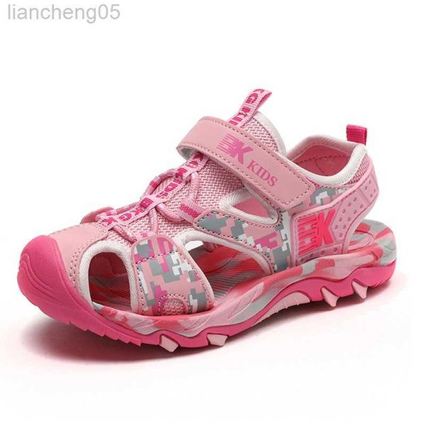 

sandals children sandals 2022 new summer children's sandals boys primary school dents comfortable soft bottom kids sandals w0327, Black;red