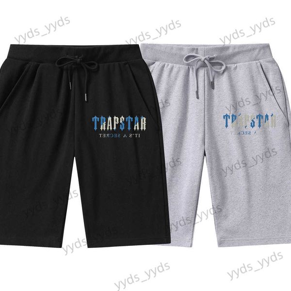 

men's shorts trapstar summer new cotton casual shorts men's straight capris large men's print t230327, White;black