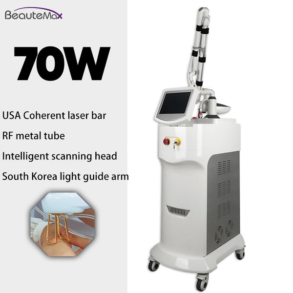

70w co2 laser fractional machine for skin resurfacing and skin tightening usa coherent laser device, Black