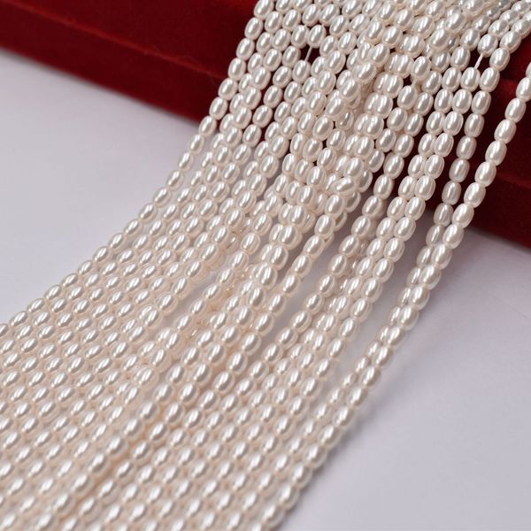

other shell pearl 3mm imitation milletshaped white pearl diy jewelry semifinished product making material rice bead necklace 230325
