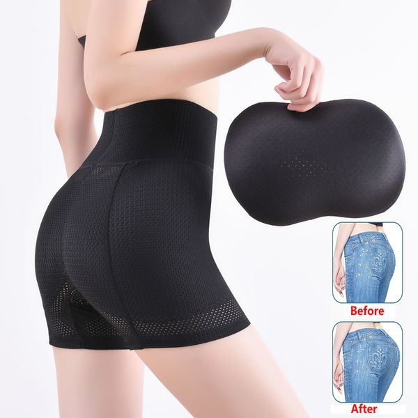 

women's shaper hip enhancer shapewear panty lifter shaper padding shorts push up bottom slimming underwear hiplift seamless panties 233, Black;white