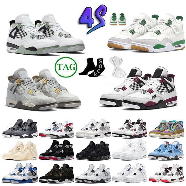 

4 2023 jumpman basketball shoes for mens womens 4s iv red blue thunder j4 seafoam cactus jack trainers military black cat pink toro solosnea