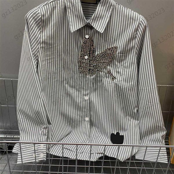 

womens blouses drill letter logo lapel long sleeves shirts vertical print button open irregular hem design slimming blouses shirts for women, White