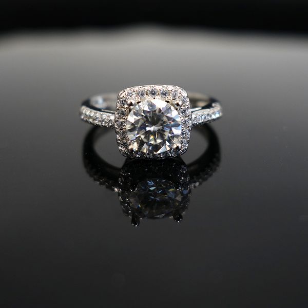 

1ct moissanite ring for women 925 sterling silver d color rectangle moissanite diamond engagement promise wedding jewelry gra, Slivery;golden