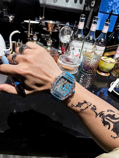 

luxury milles richards watch men's advanced sense men's transparent mechanical watch ten brands men's watch men's studen, Slivery;black
