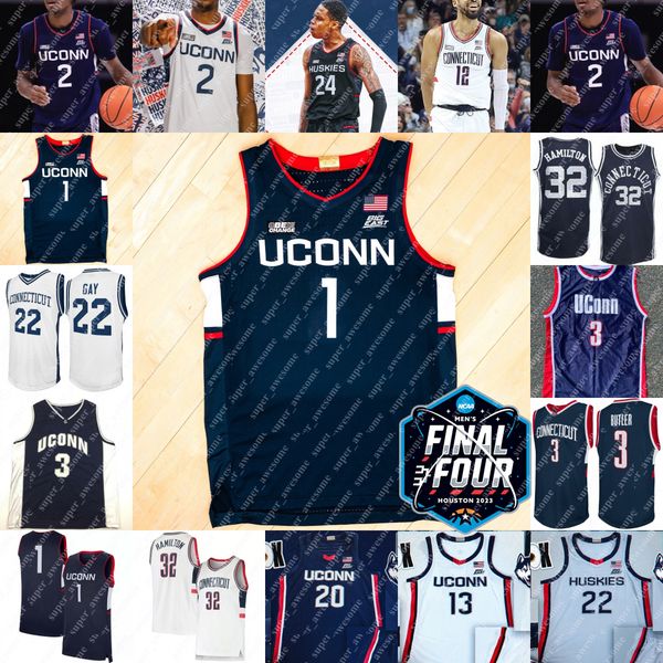 

ncaa 2023 final four uconn huskies basketball jersey adama sanogo hawkins tristen newton alex karaban donovan clingan joey calcaterra paige, Black;red