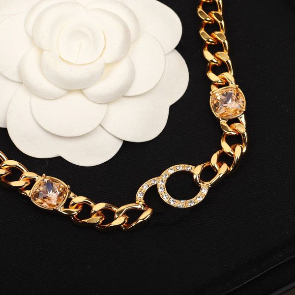 

luxury quality charm pendant necklace with crystal beads bracelet chain design have box stamp ps7706a, Golden