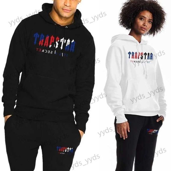 

men's tracksuits 22ss new trapstar rainbow gradient letter tiger head embroidery hoodie sweater pants t230327, Gray