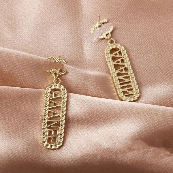 

fashion simple style c-letter designer stud earrings brand pendant earring for women jewelry accessory gifts, Golden;silver