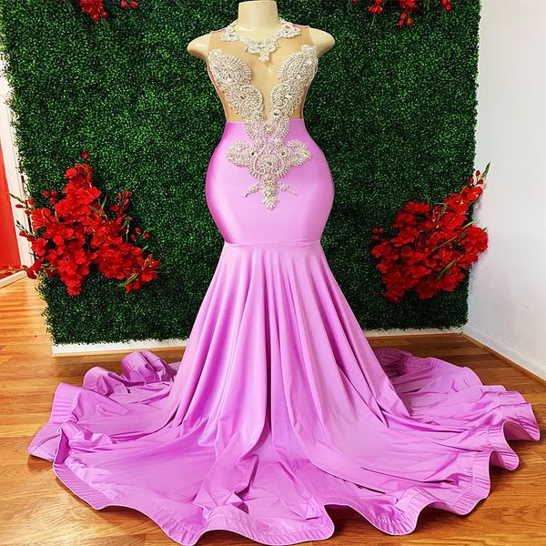 

2023 arabic aso ebi mermaid lilac prom dresses beaded crystals evening formal party second reception birthday engagement gowns dress zj2115, Black