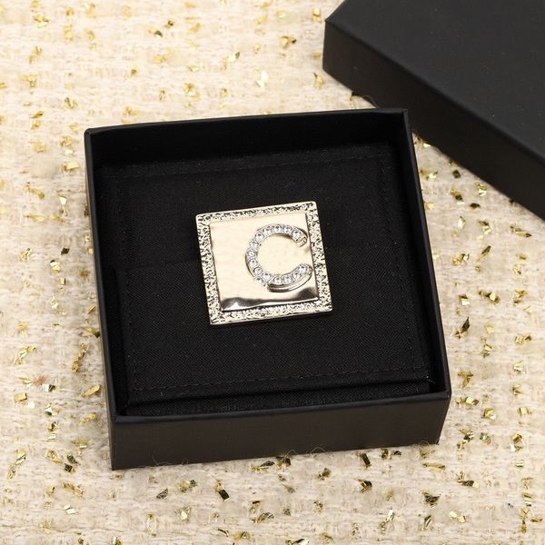 

2023 luxury quality square shape stud earring charm brooch pendant necklace design chain choker in 18k gold plated have box stamp ps7713a, Golden