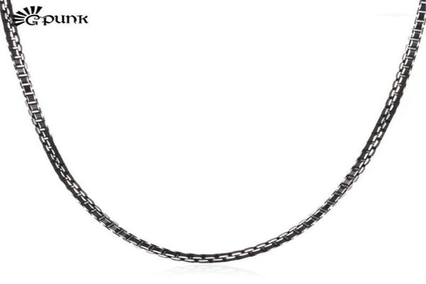 

black box chain 3mm trendy necklace for men mens boys jewelry whole aluminium alloy 3 size n204g19874118, Silver