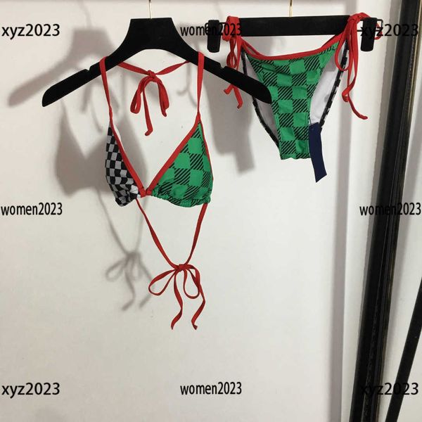 

women swimwear checker design lady bikini girl split swimsuit size s-xl beach lady bra underwear and underpants new arrival mar20, White;black