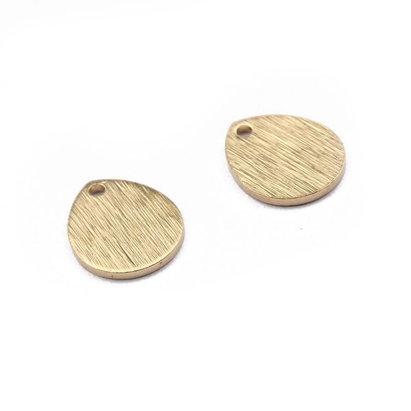 

charms 40pcslot textured brass 10x12mm oval teardrop charms bracelet tags pendant for earrings neckalce jewelry findings making 230325, Bronze;silver