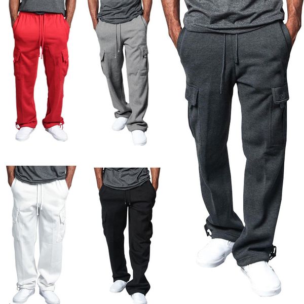 

men's pants men's joggers solid color sportswear knit fashion sports cargo pants techwear sweatpants male sportswear oversize pant, Black