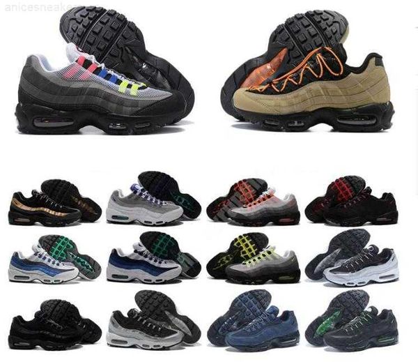 

og 95 95s running shoes snaker outdoor sneakers triple black white neon midnight navy solar red glass blue smoke grey airmaxs designer