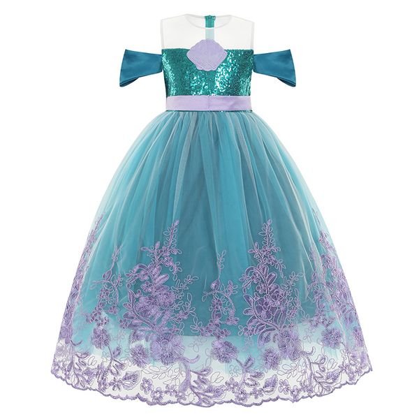 

mermaid dress little princess skirt theme costume children's halloween clothes christmas girl dress kids theme costume party dress ing, Black;red