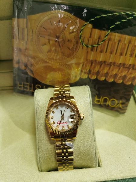 

original packaging paper watch new 26mm dial automatic fashion men's and women's watch wristwatch, Slivery;golden