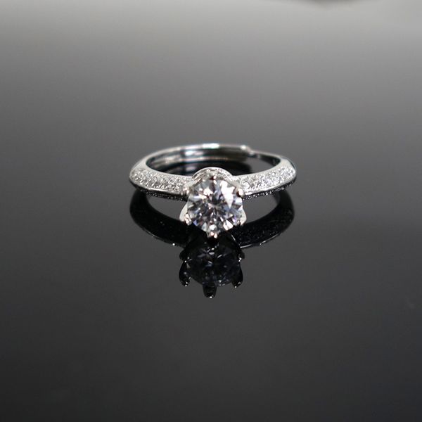 

real d color moissanite wedding rings for women 18k white gold ring 100% 925 sterling silver jewelry 2023, Slivery;golden