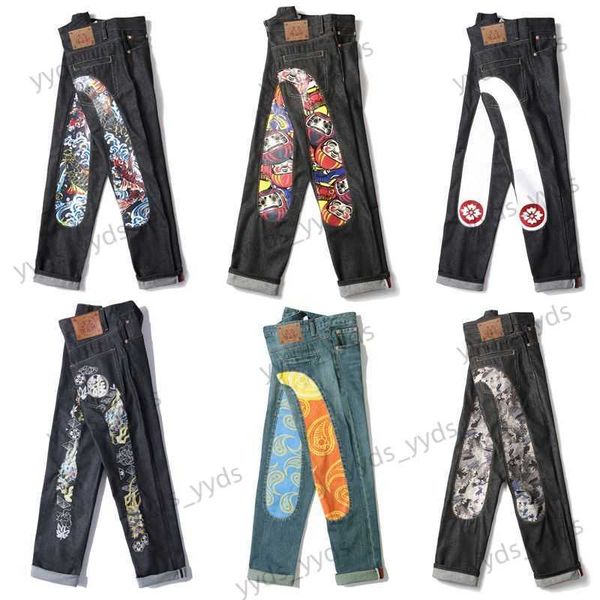 

men's jeans jeans men and women's embroidery printing large  casual slim small straight tube pants t230327, Blue