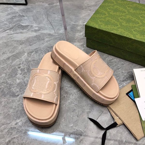 

women's designer flat sandals slippers fashion letter ladies shoes platform sliders metal buckle luxury outdoor printing flip flops siz, Black