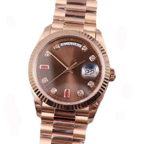 

montre de luxe machinery watches orologio lusso classic automatic movement daydate 41mm 904l stainless steel folding buckle bracelet sapphir, Slivery;brown