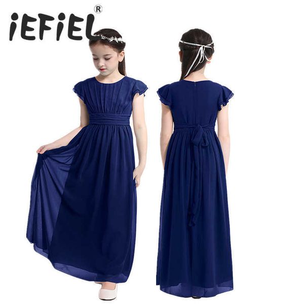 

girl's dresses flower girls dress kids chiffon wedding pageant summer princess party ball gown tulle dresses children teenage clothes p, Red;yellow