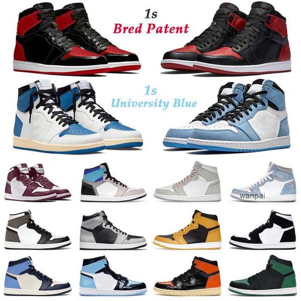 

2022 basketball shoes 1s bred patent high og men women 1 bordeaux prototype hyper royal university blue dark mocha mens trainers sport sneak