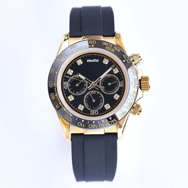 

7a watch 40mm automatic mens watch 904l stainless steel multi dial waterproof luminous classic generous rubber strap adjustable watches desi, Slivery;brown
