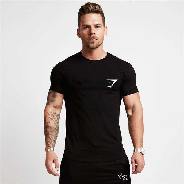 

100% cotton sports sweatshirt trend print shark pattern men's shirt large size casual t-shirt mc135, White;black