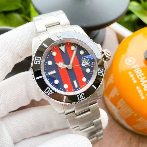 

mens watch automatic mechanical watches 40mm luminous wristwatch perfect quality ceramic case folding clasp waterproof design business gift, Slivery;brown