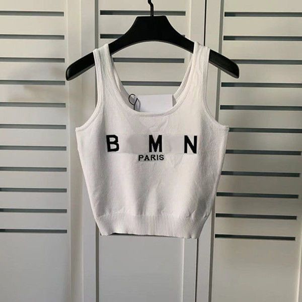

womens tanks camis balman knitted vest causal letter women knits bra ins fashion style, White