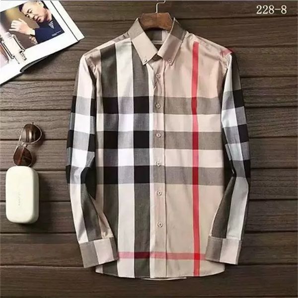 

2023 luxury designer men's shirts fashion casual business social and cocktail shirt brand spring autumn slimming the most fashionable c, White;black
