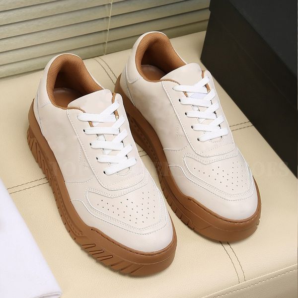 

designer shoes grace odisse casual sneaker calf leather rubber trainers men low shoe summer sneakers with box, Black